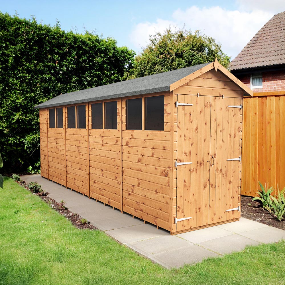 Empire Sheds 4 x 18ft Double Door Tongue and Groove Wooden Apex Garden Shed Image 2