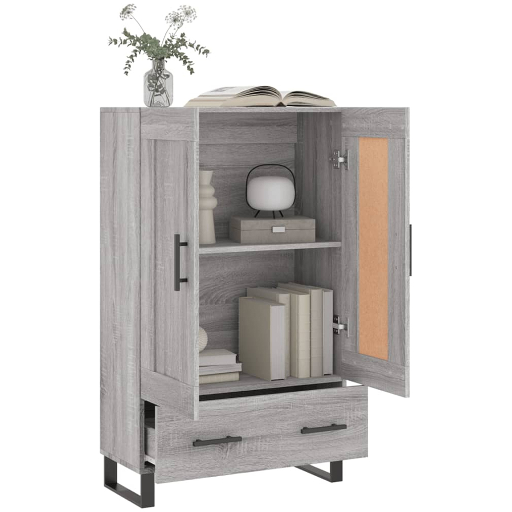 vidaXL 2 Door Single Drawer Grey Sonoma Highboard Image 4