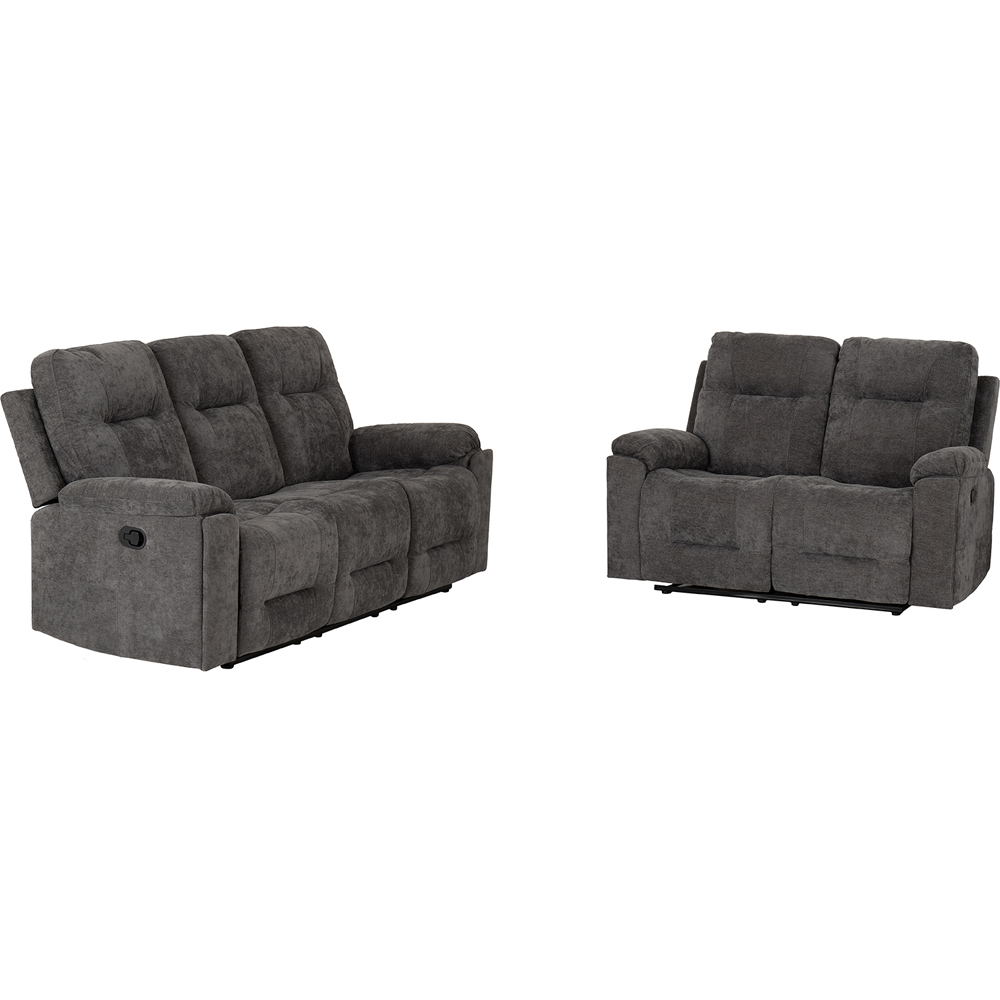 Seconique Guildford 5 Seater Recliner Suite In Grey Fabric Image 3