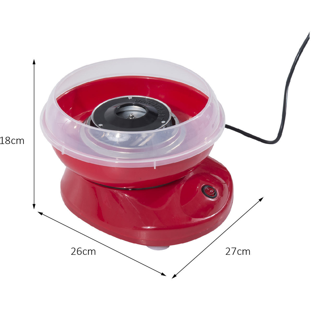HOMCOM 800-017RD Red Electric Cotton Candy Machine with Equipment 500W Image 9