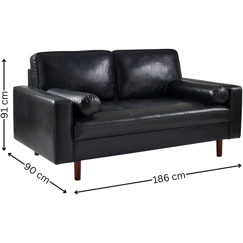 Julian Bowen Henley 3 Seater Black Faux Leather Sofa Image 9