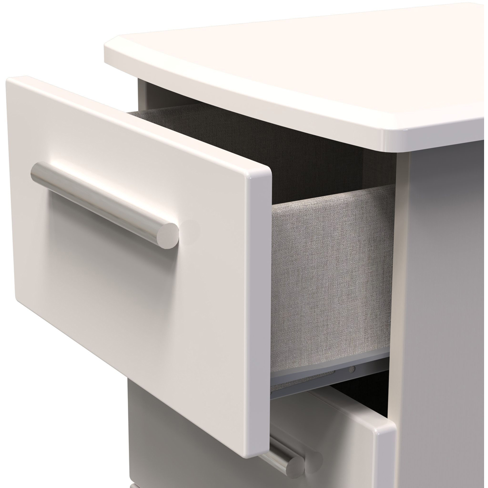 Crowndale Knightsbridge 5 Drawer Kashmir Gloss Tall Bedside Cabinet Ready Assembled Image 6