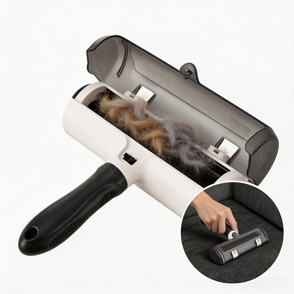 H&O Direct Black Reusable Pet Hair Remover Roller 20.5cm Image 2