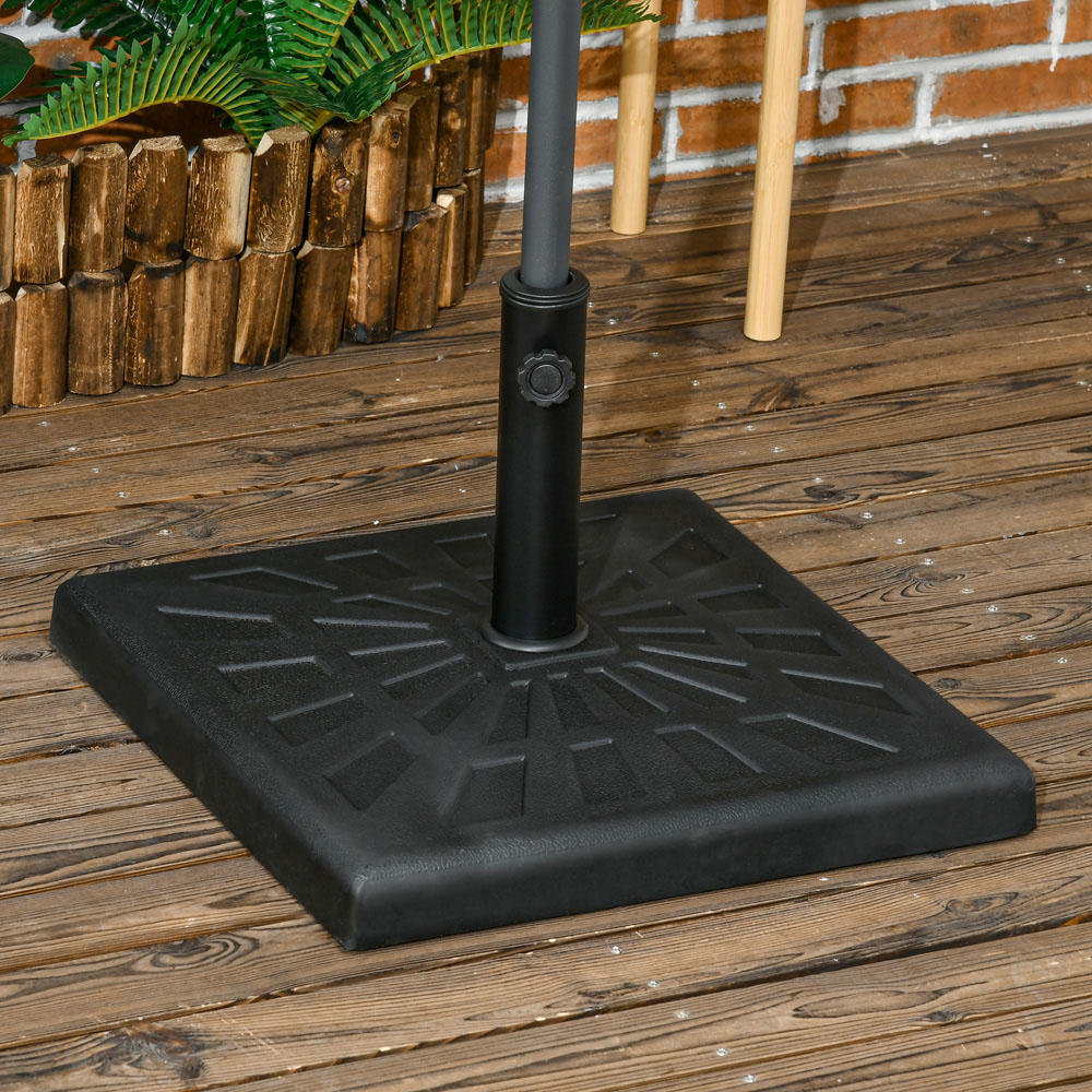 Outsunny Black Resin Garden Parasol Base 19kg Image 2