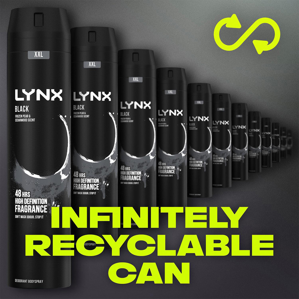 Lynx Black Frozen Pear and Cedarwood 48H Protection Deodorant Body Spray 250ml 36 Pack Image 7
