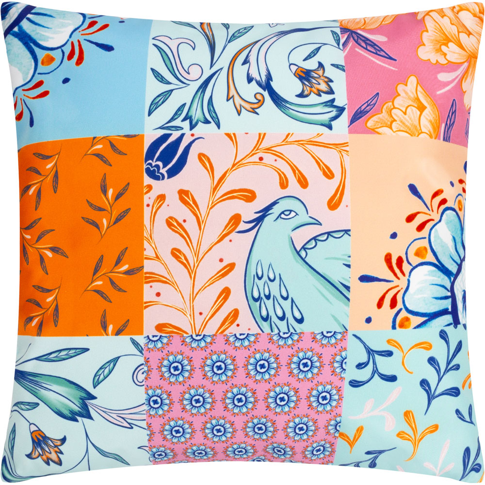 furn Azzar Multicolour Floral Polyester Filled Outdoor Cushion Image 1