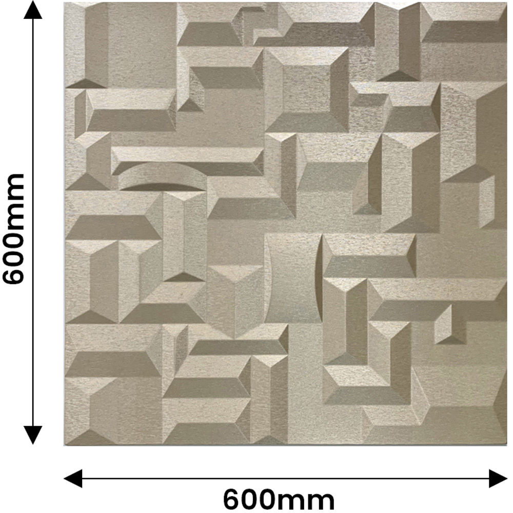 Britwall Artistic 3D Grid PU Leather Wall Panel 600 x 600mm 4 Pack Image 6