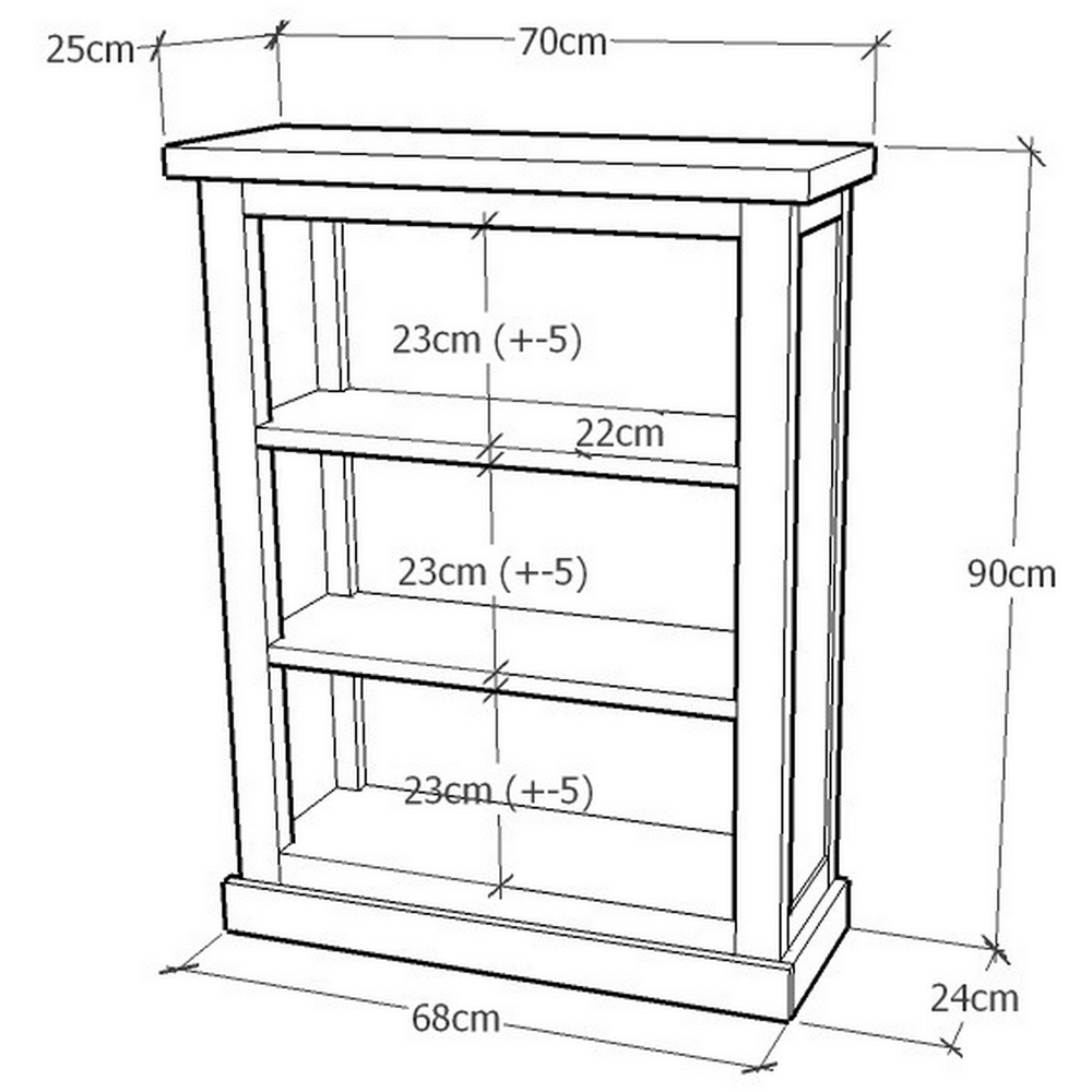 Bomporto 3 Shelf Light Grey Bookcase Image 9