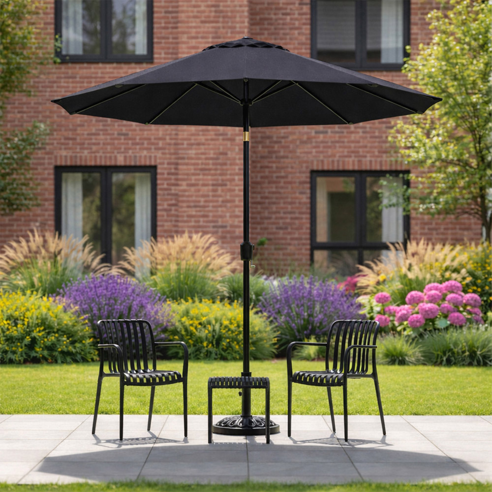 Jack Stonehouse Black Crank and Tilt Straight Parasol 2.7m Image 2