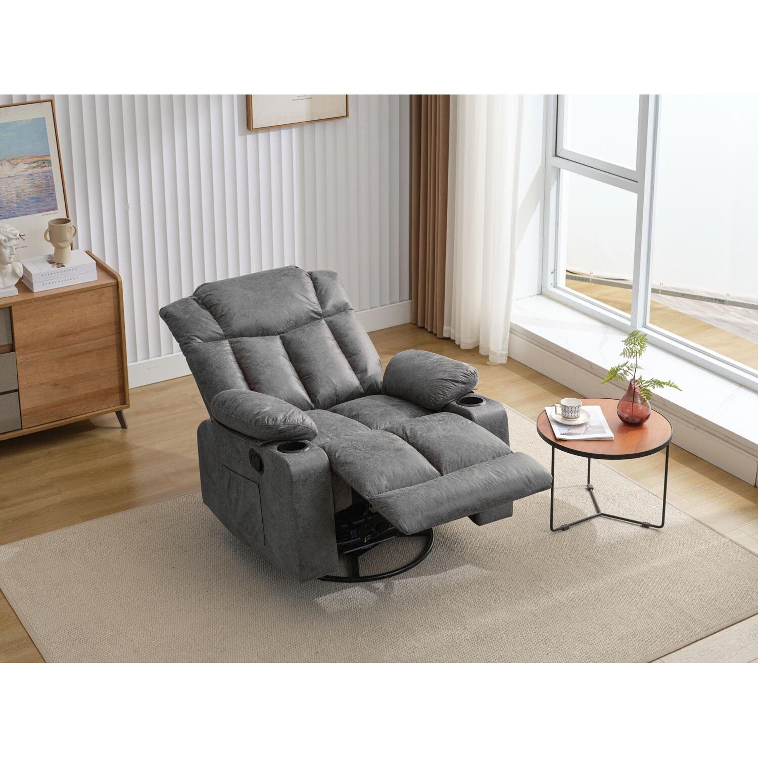 Cheston Grey Recliner Chair Image 2