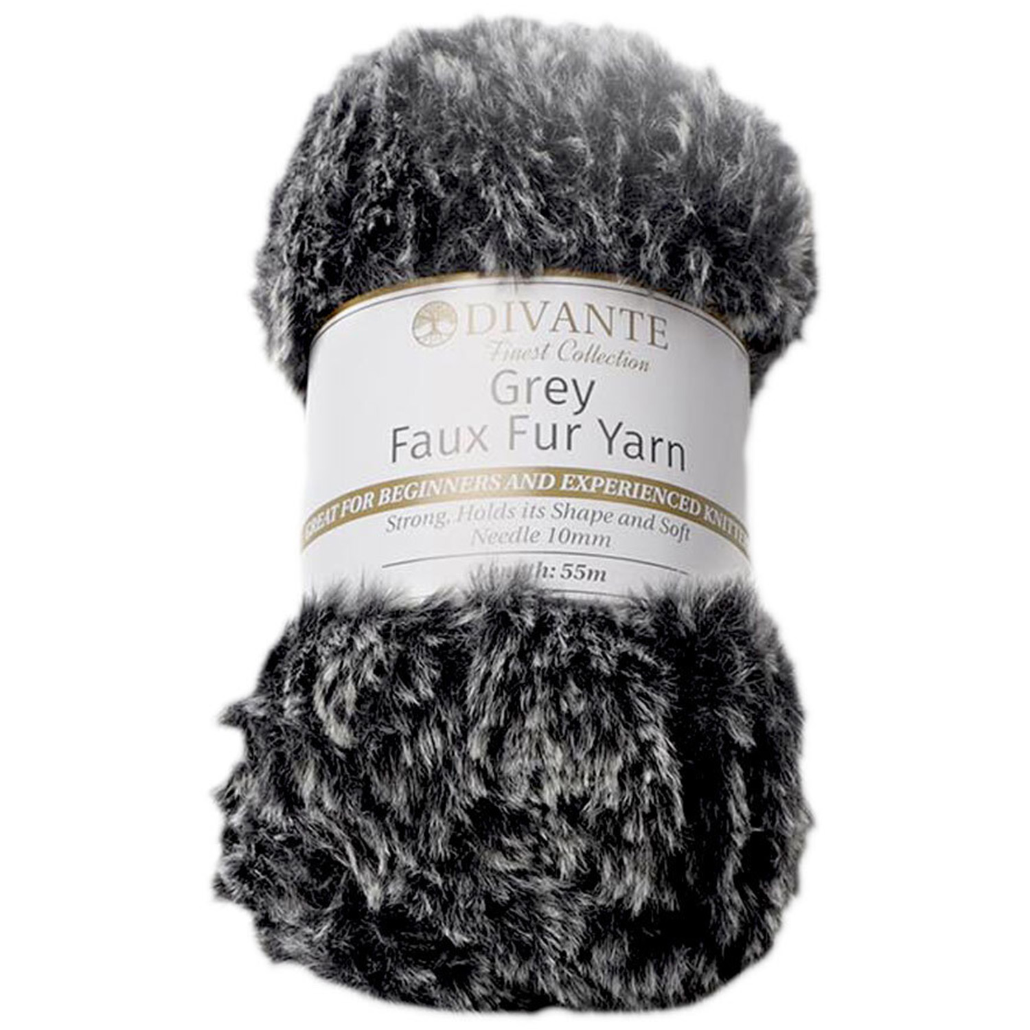 Divante Grey Faux Fur Fluffy Yarn Image