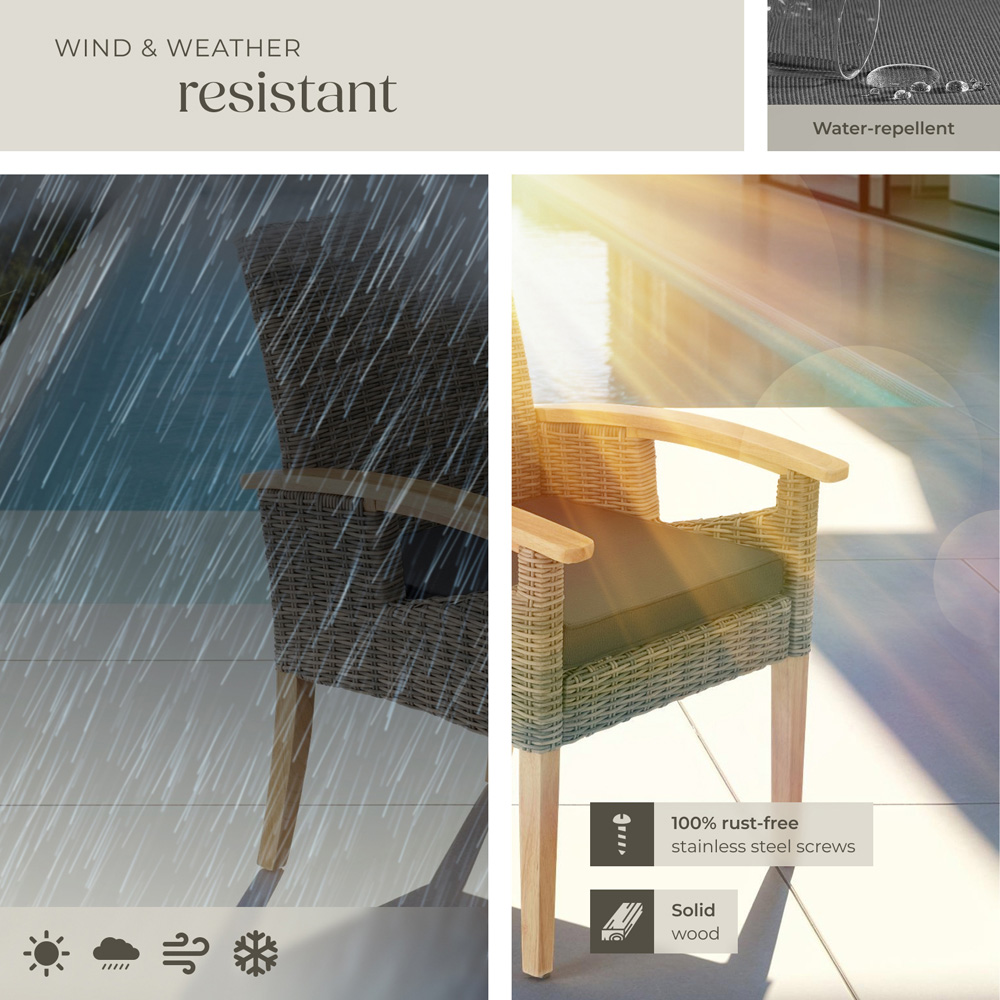 tectake Rosarno Nature Polyrattan Garden Chair Image 7