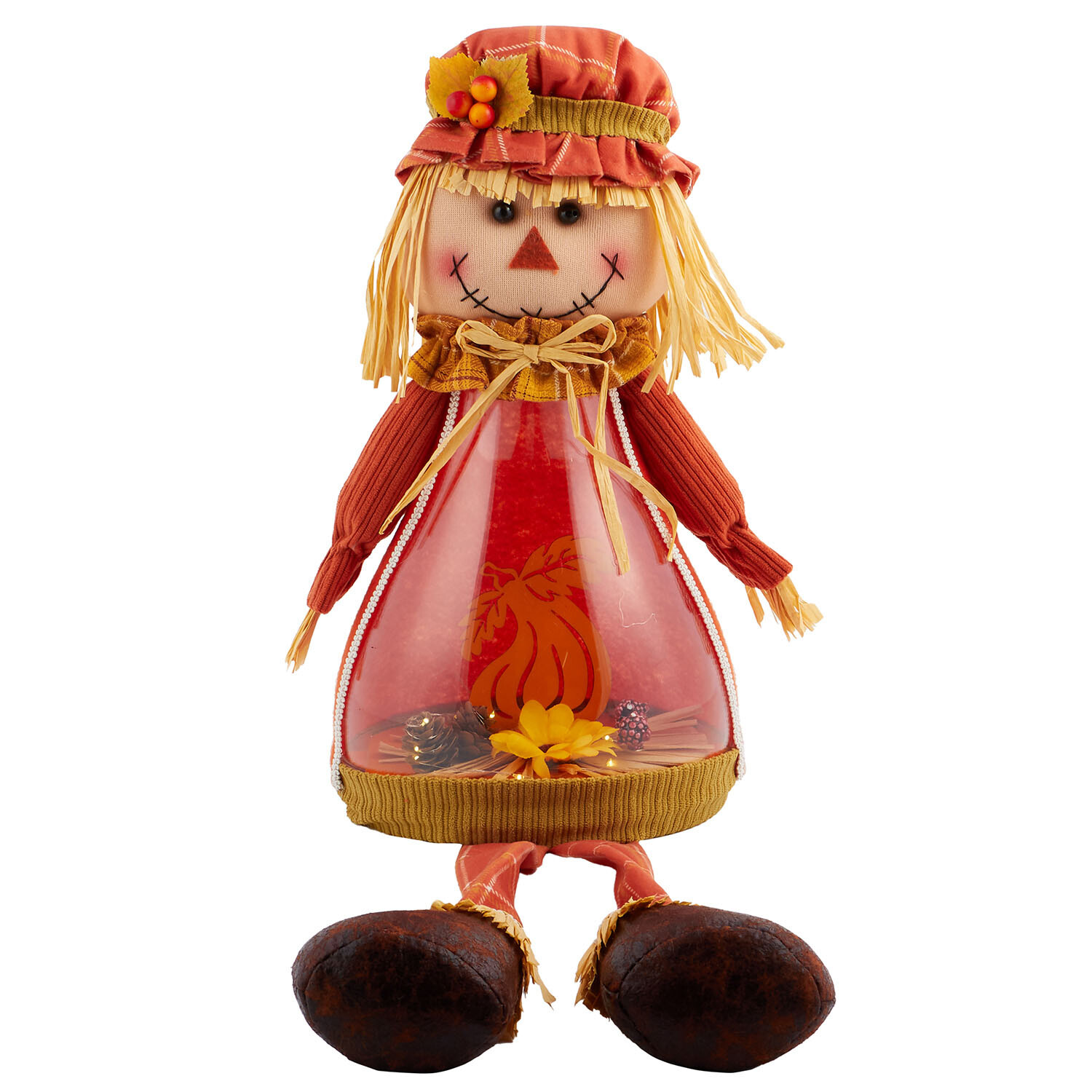 Autumnal Sitting LED Scene Scarecrow Multicolour Image 4