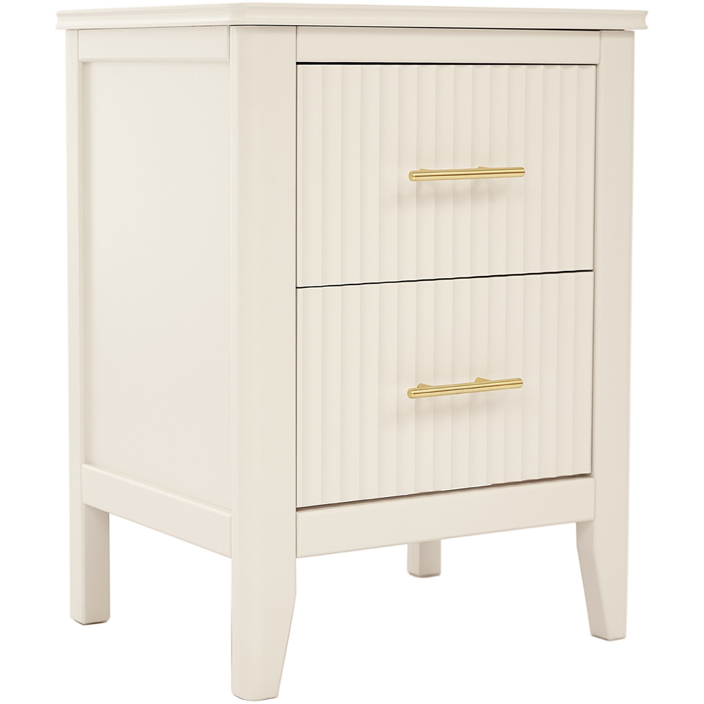 Fregona 2 Drawer White Bedside Table Image 2