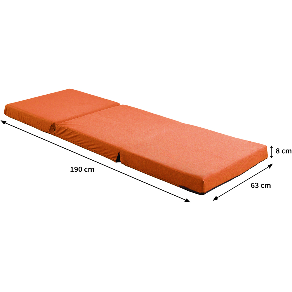 Visco Therapy Single Orange Folding Futon Z Bed Mattress Image 3