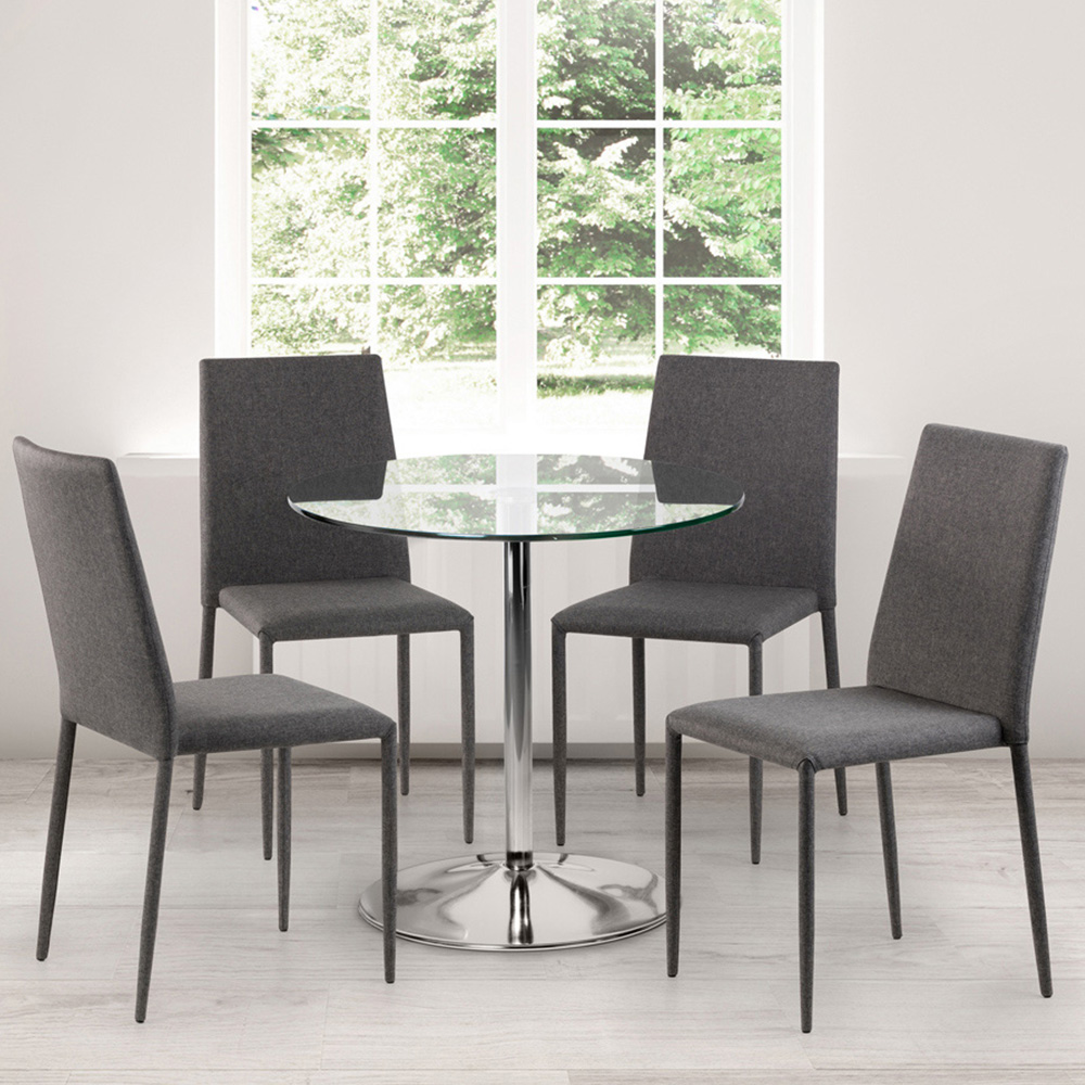 Julian Bowen Jazz Set of 4 Slate Grey Dining Chair Wilko