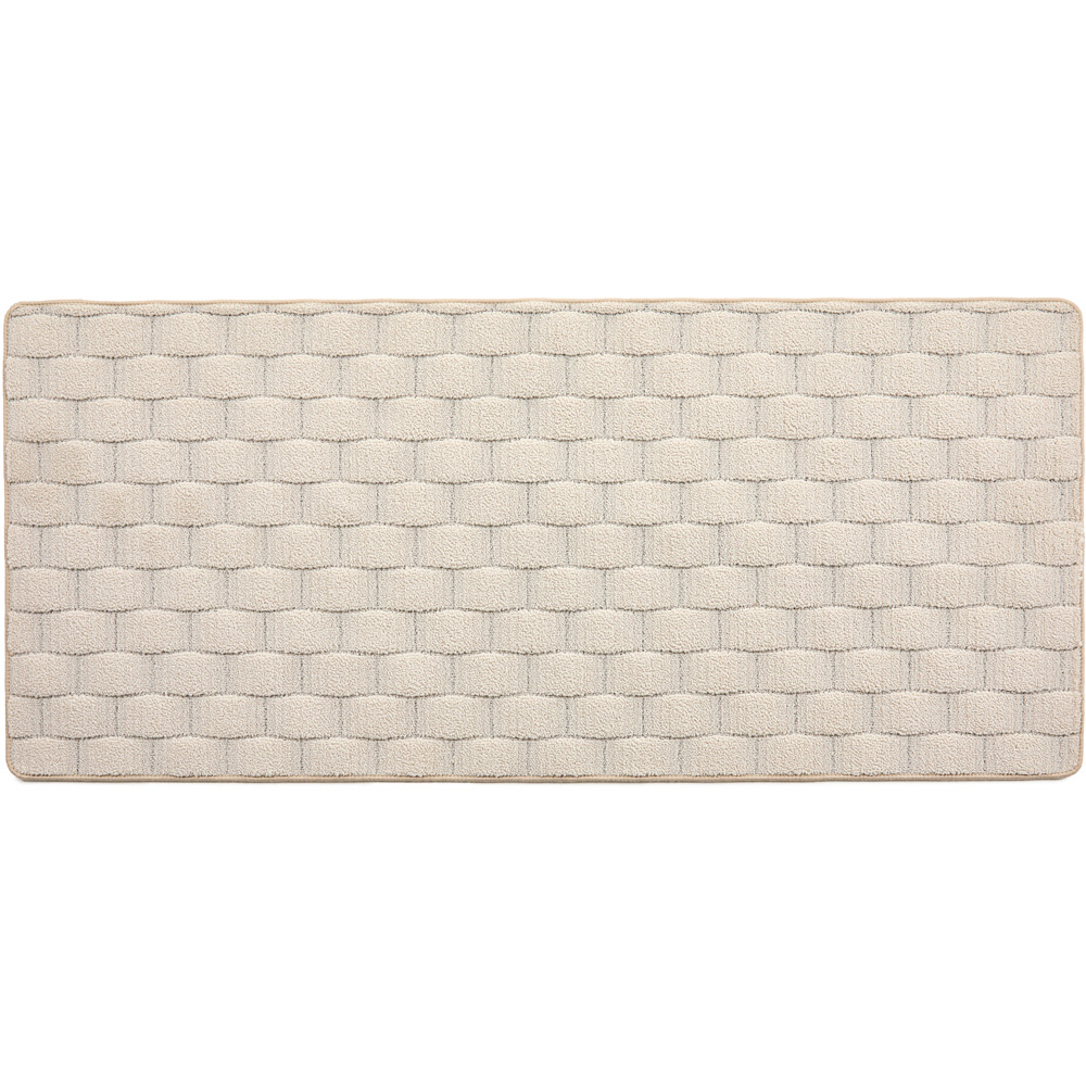My Mat Ivory Sculptured Basketweave Washable Runner 67 x 150cm Image 1