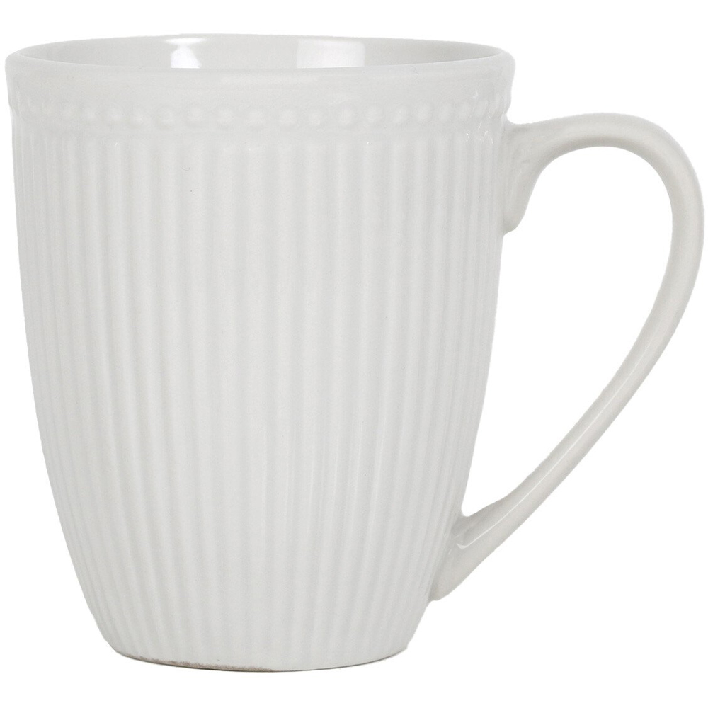 Pack of 4 Embossed Porcelain Mugs - White Image