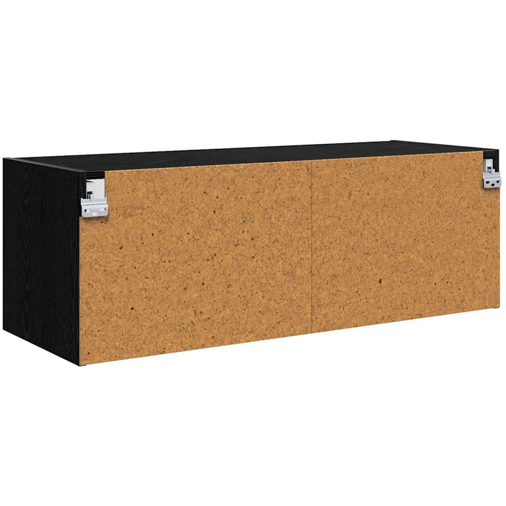 vidaXL 3 Glass Door Black Oak Wall Cabinet Image 8