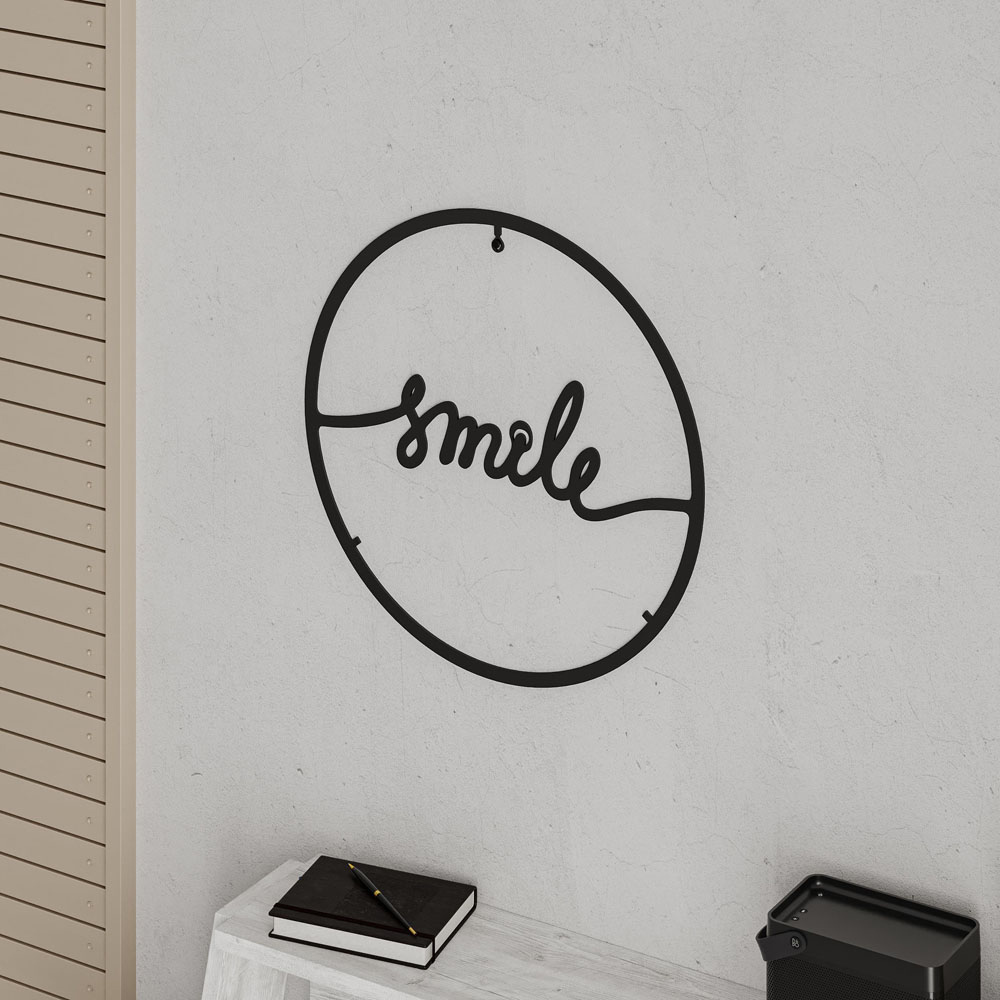 Decortie Black Smile Theme Metal Wall Art Image 2