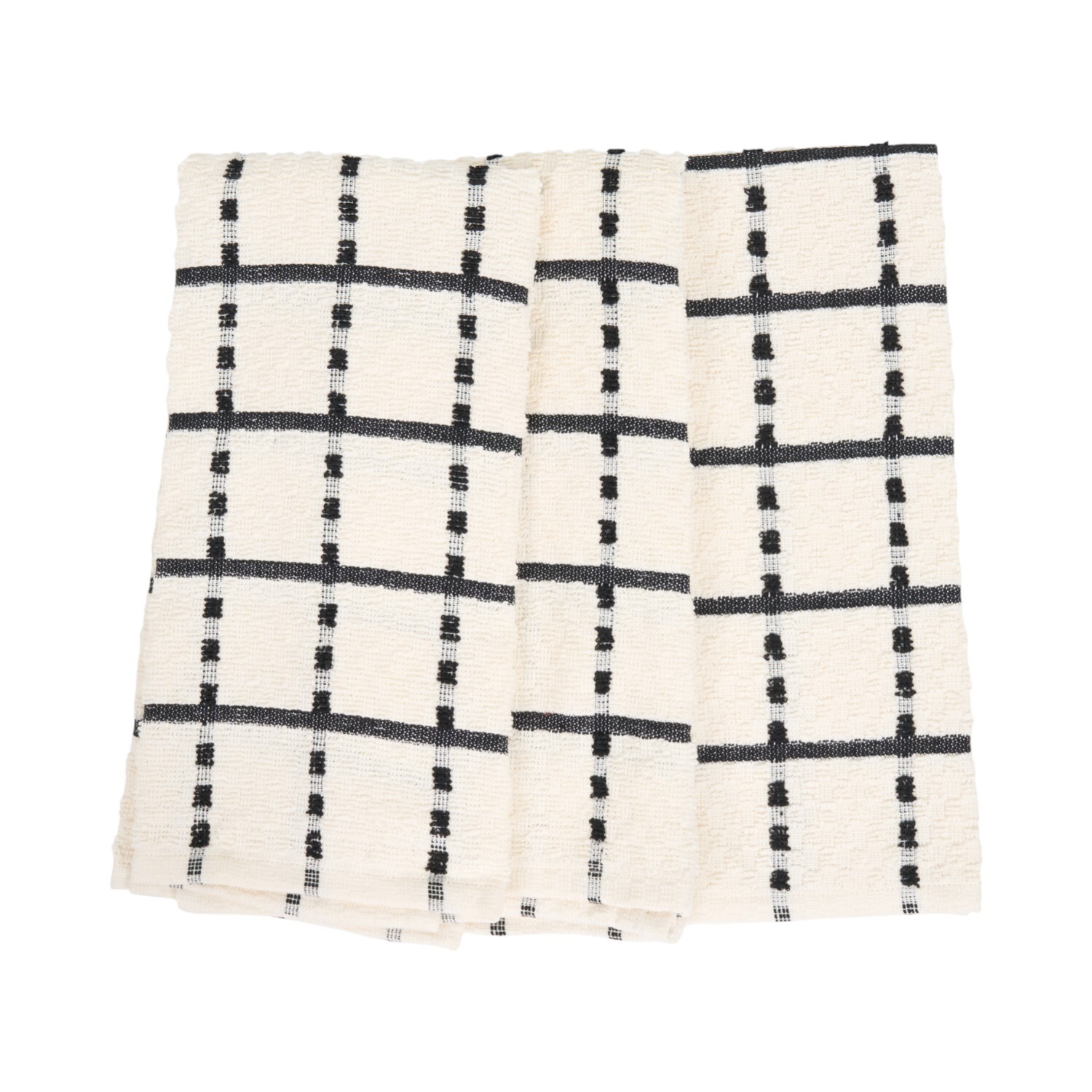 Pack of 3 Black and White Weave Tea Towels Image 3