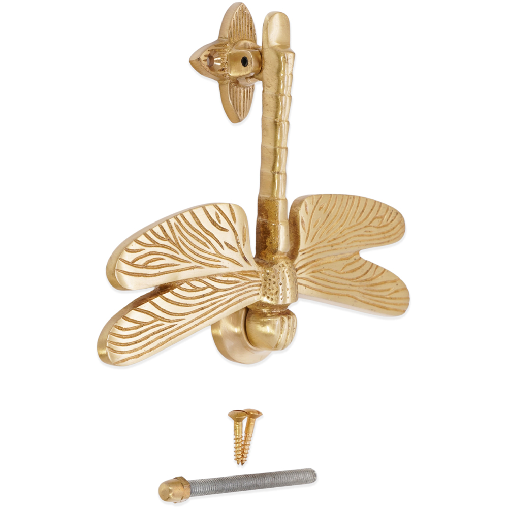 Spira Brass Satin Brass Dragonfly Door Knocker Image 4