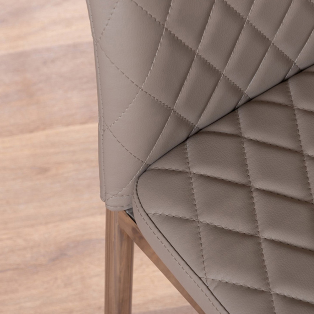 Furniturebox Arona Valera Concrete Effect 6 Seater Round Dining Set Grey Cappuccino and Chrome Image 8