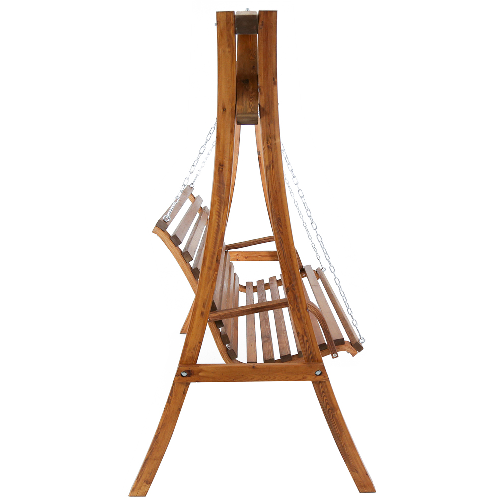 Charles Bentley 3 Seater Wooden Garden Swing Chair Image 3