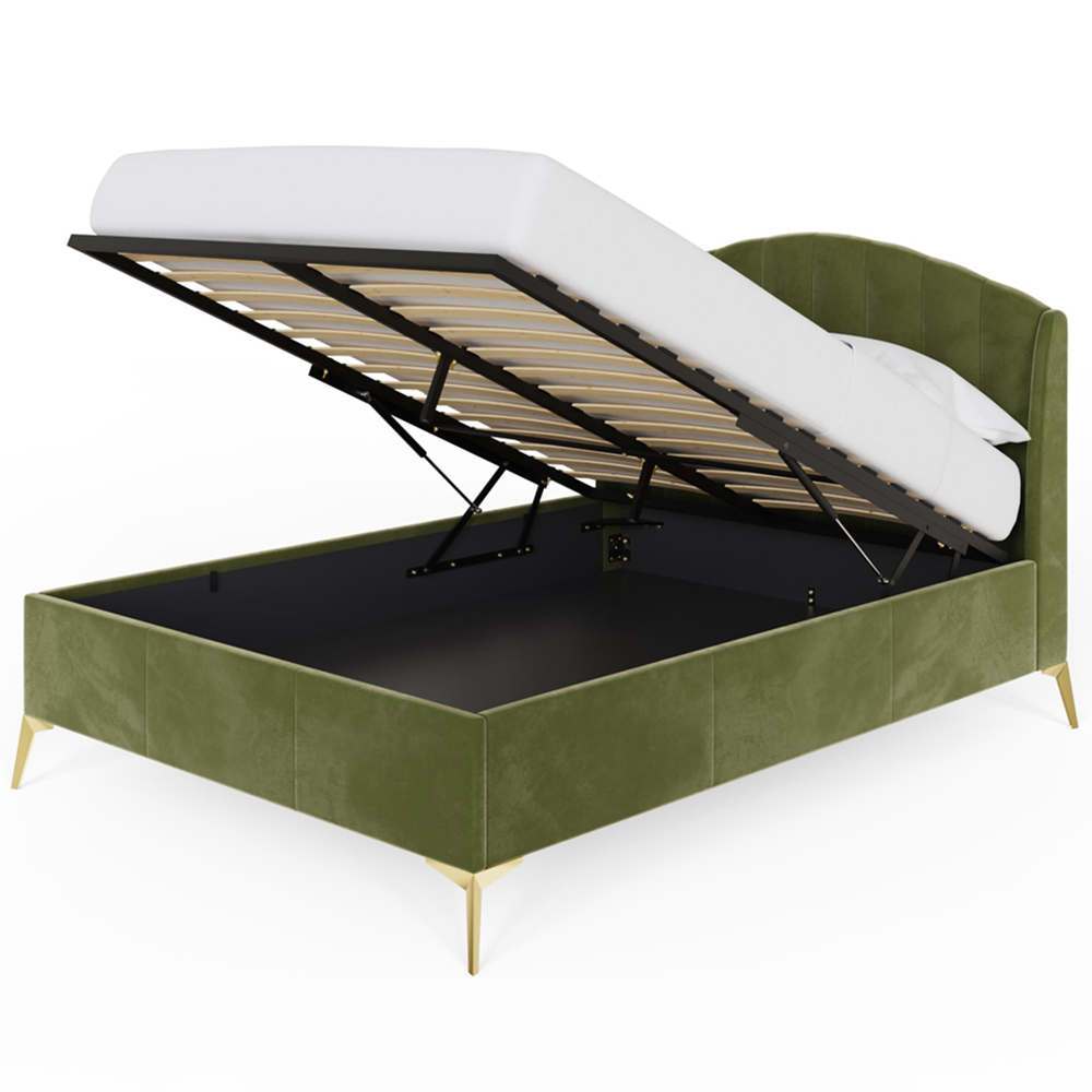 GFW Pettine Double Green End Lift Ottoman Bed Image 3