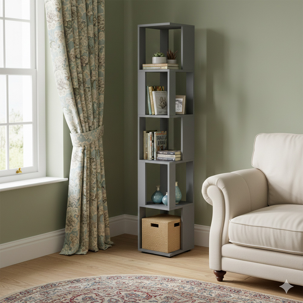Shefa Line Element-5 6 Shelf Graphite Shelving Unit Image 4