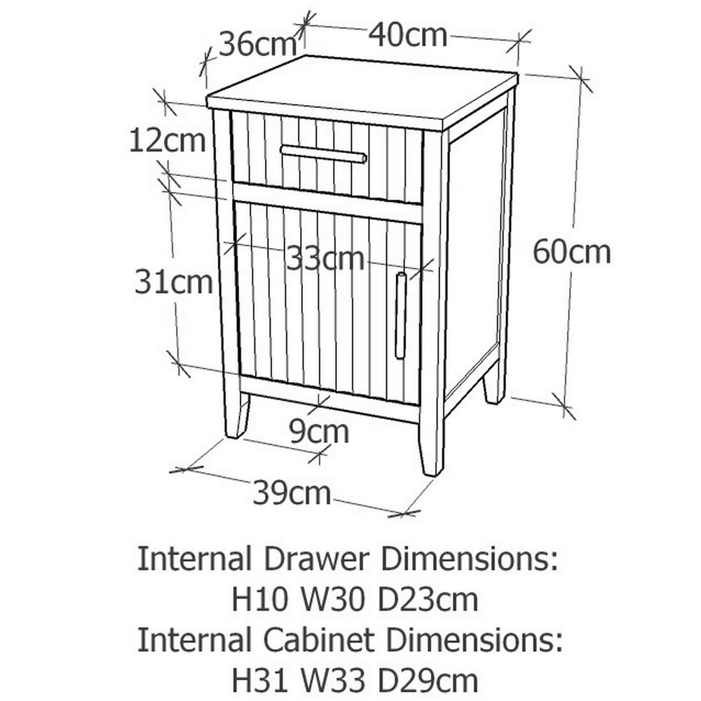 Monti Single Door Single Drawer Mustard Bedside Table Image 9