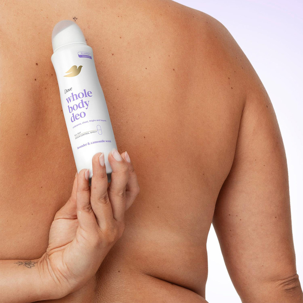 Dove Whole Body Lavender and Camomile Odour Protection Deodorant Spray 150ml 6 Pack Image 4