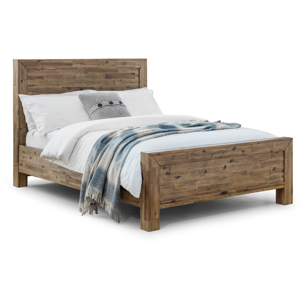 Julian Bowen Hoxton Super King Rustic Oak Wooden Bed Frame Image 2