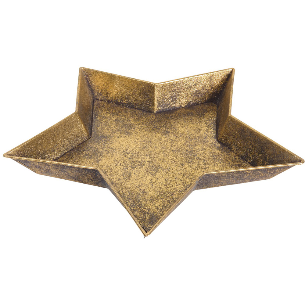 Metal Star Shaped Tray Gold Image 3