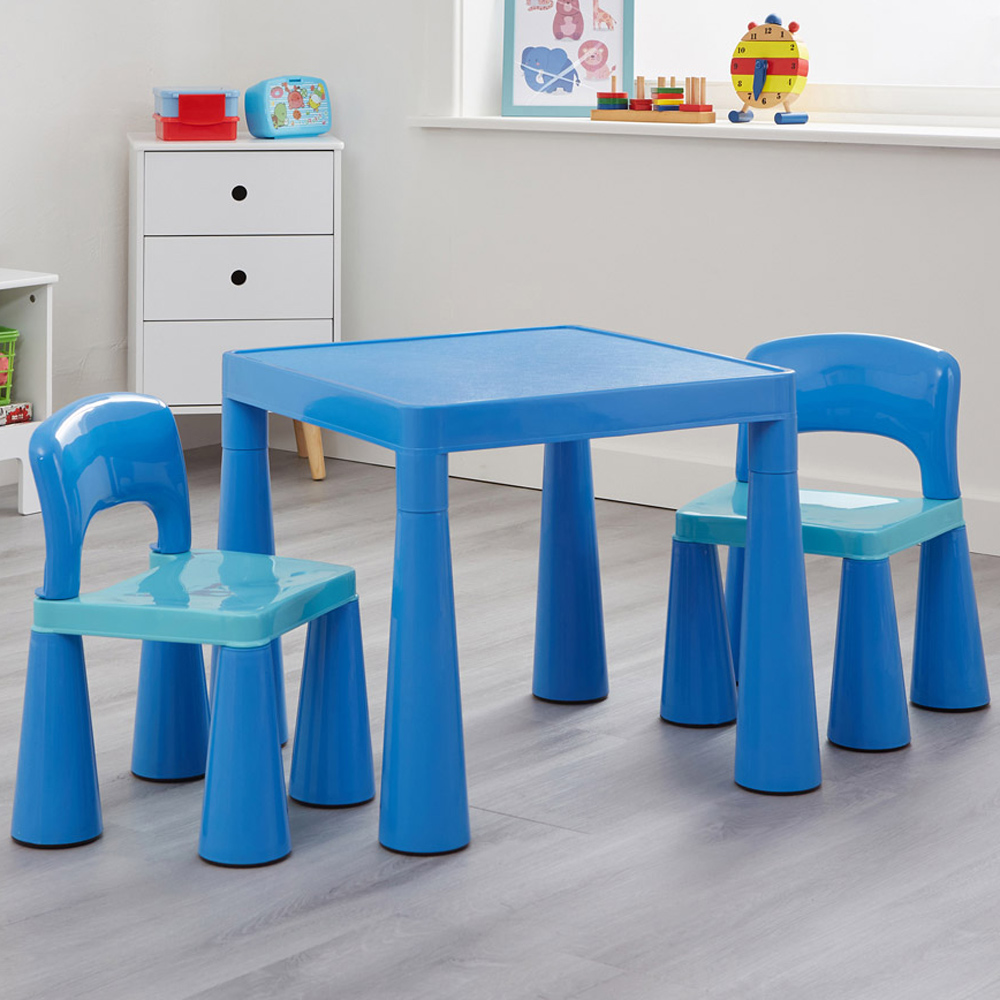 Liberty House Toys Kids Square Plastic Table and Chairs Set Image 1