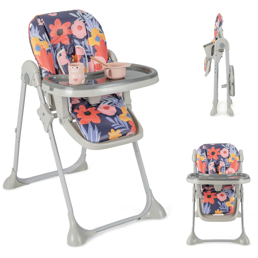 Costway Multicolour Baby Highchair with Removable Tray Image 2