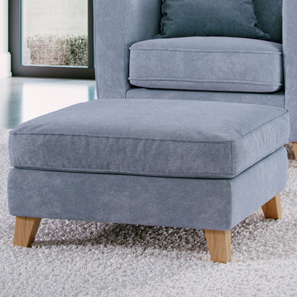 Marlon City Fine Blue Footstool Image 1