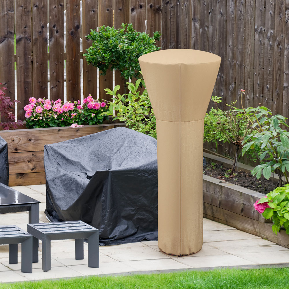 Costway Beige Outdoor Patio Heater Cover with Zipper Image 2