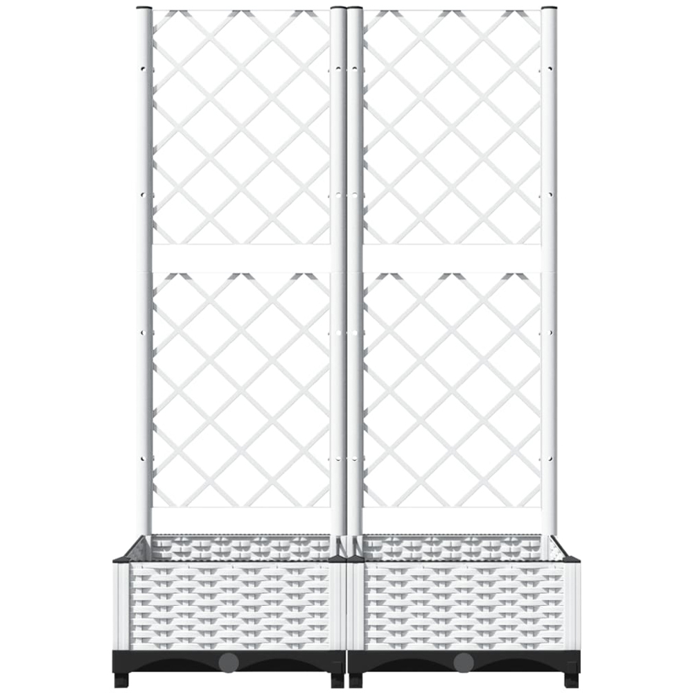 vidaXL White Polypropylene Garden Planter with Trellis 121.5 x 40 x 80cm Image 3