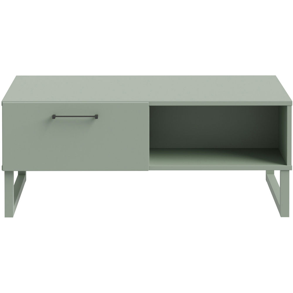 Florence Sali Single Drawer Single Shelf Sage Green Coffee Table Image 3