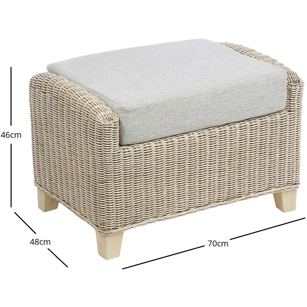 Desser Dijon Cane Pebble Fabric Footstool with Storage Compartment Image 6