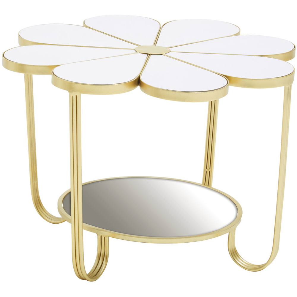 Premier Housewares Jodie Single Shelf White Petal Shape Table Image 4