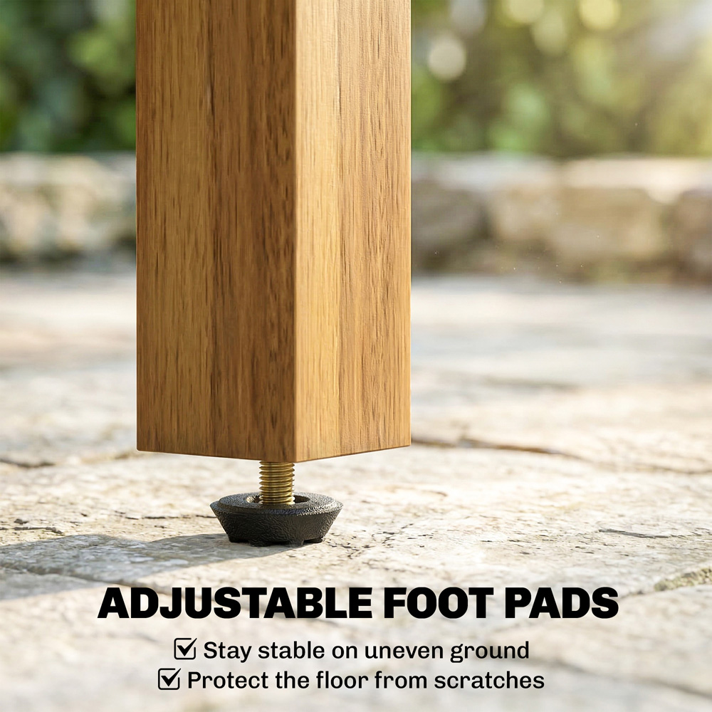 Outsunny Natural Wood Square Outdoor Coffee Table Image 8