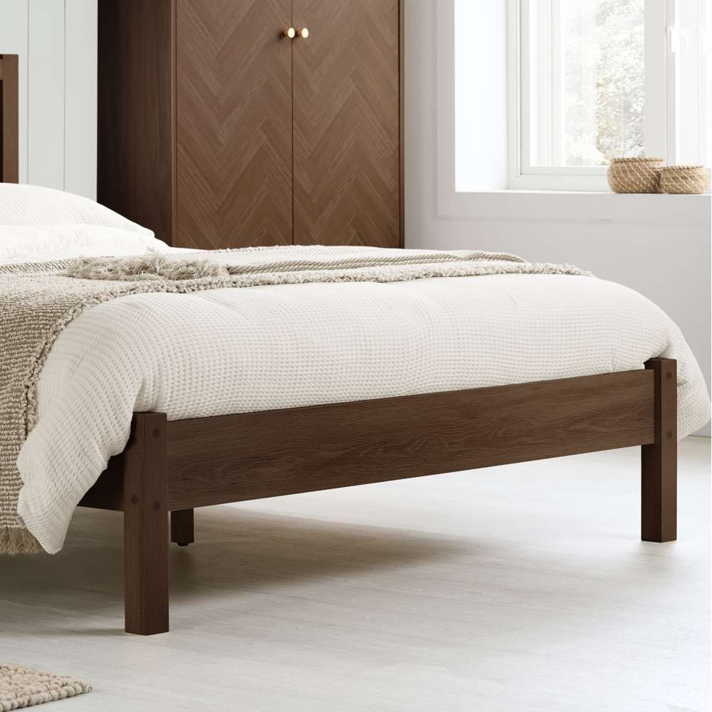 Herringford Double Walnut Chevron Bed Image 6