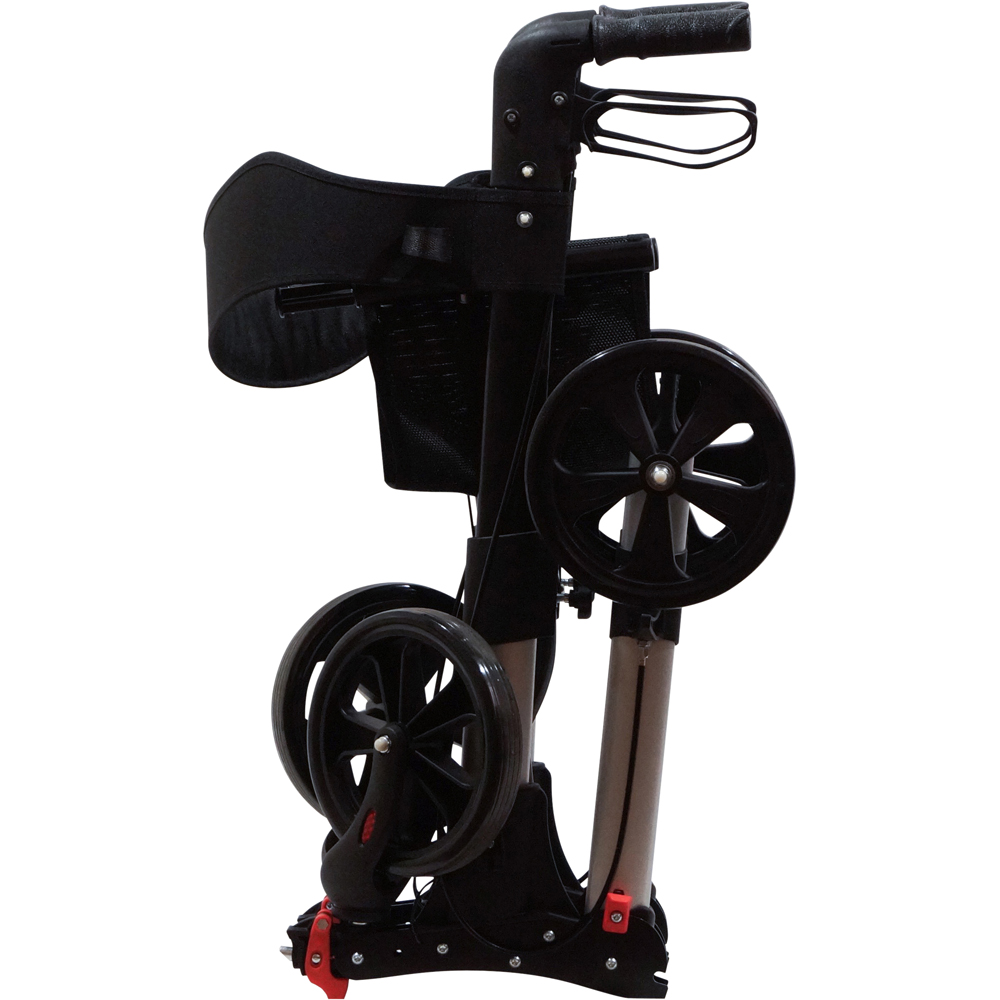 Aidapt Grey 4 Wheel Aluminium Foldable Rollator with Detachable Shopping Bag Image 2