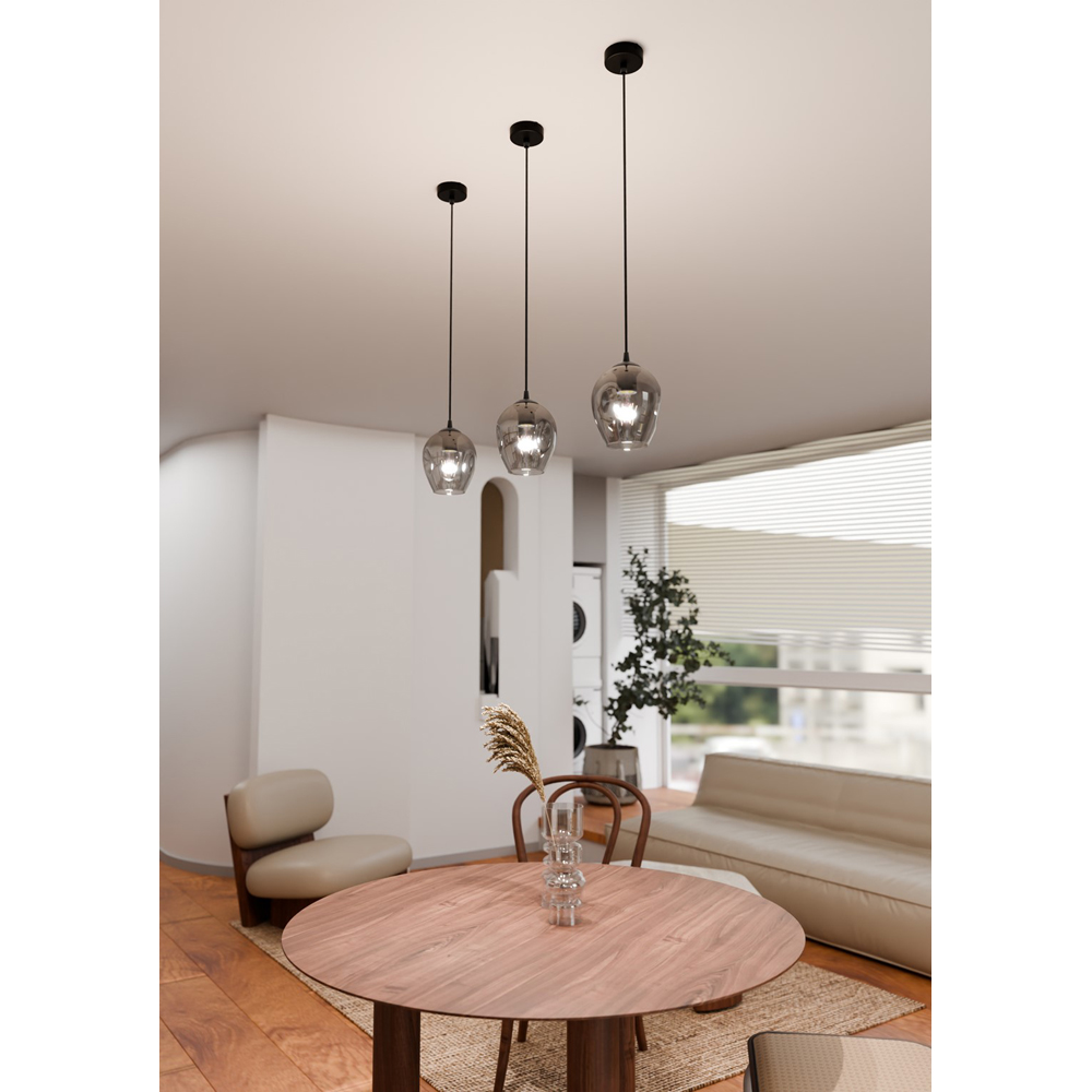 Emibig Istar Single Light Graphite Shade Black E27 Ceiling Pendant Light Image 5