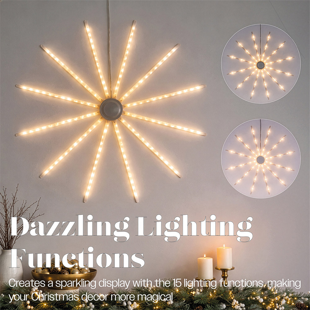 Xmas Haus 144 Warm White LED Hanging Windmill Meteor Light Christmas Decoration 60cm Image 4
