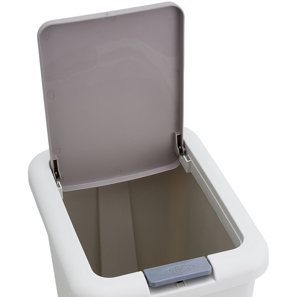 Living and Home White Slim Press and Pedal Bin 20L Image 7