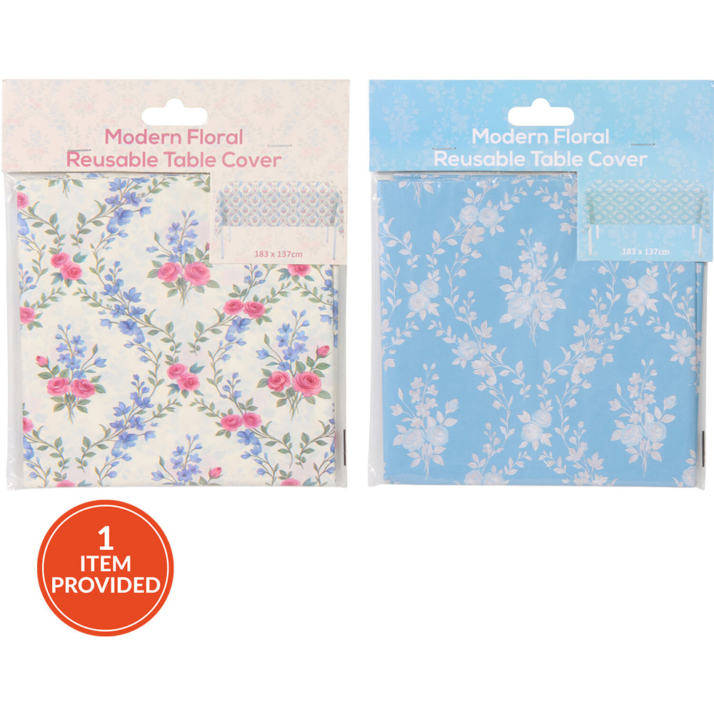 Modern Floral Reusable Table Cover Image 1