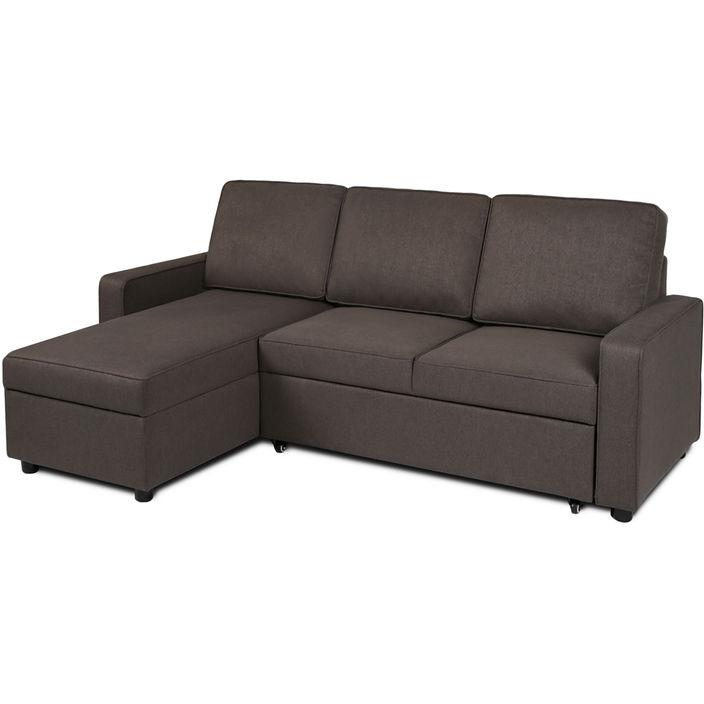 Selene 3 Seater Dark Grey Linen Corner Sofa Bed Image 3